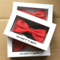 Wholesale Silver Hot Stamped Custom Logo Bow Tie Craft Paper Box